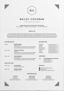 Download Black and White CV Bailey for free, by clicking download button